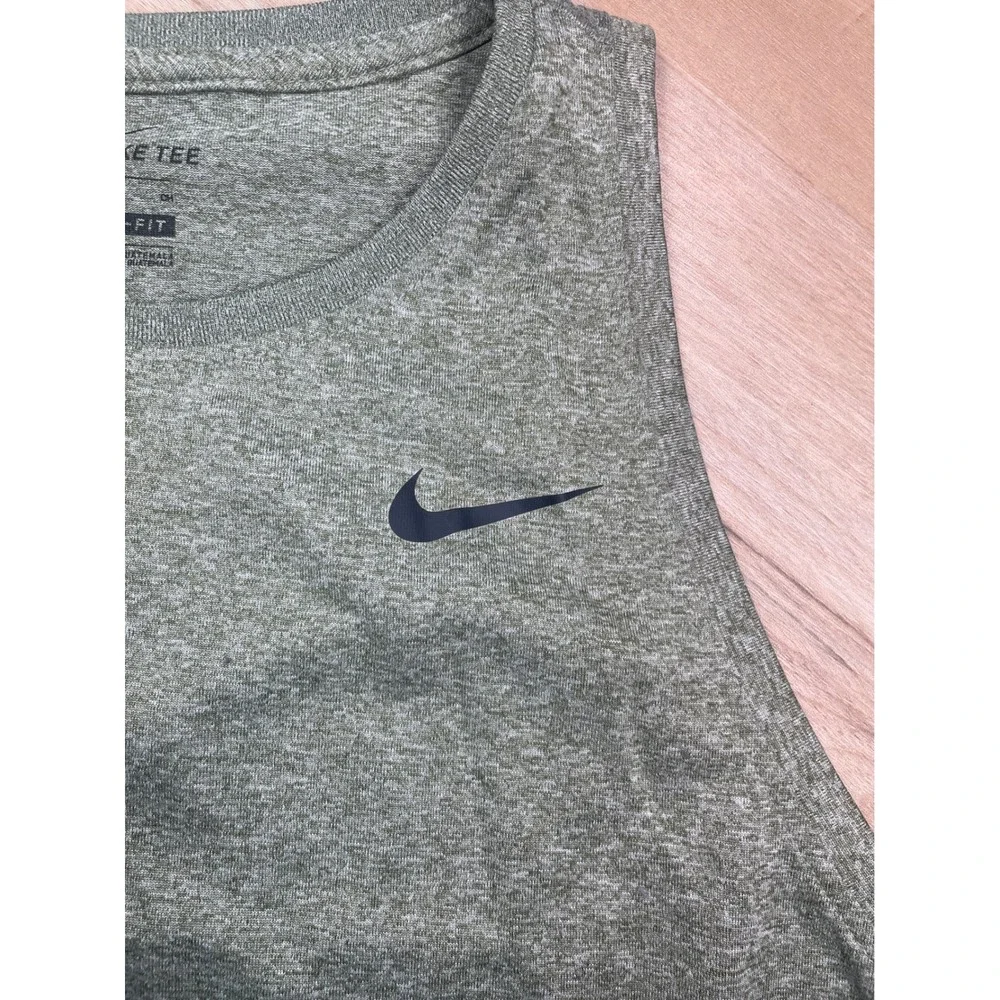 Nike Dri-FIT Tank Top Womens Small Green Heathered Sleeveless Athletic Training